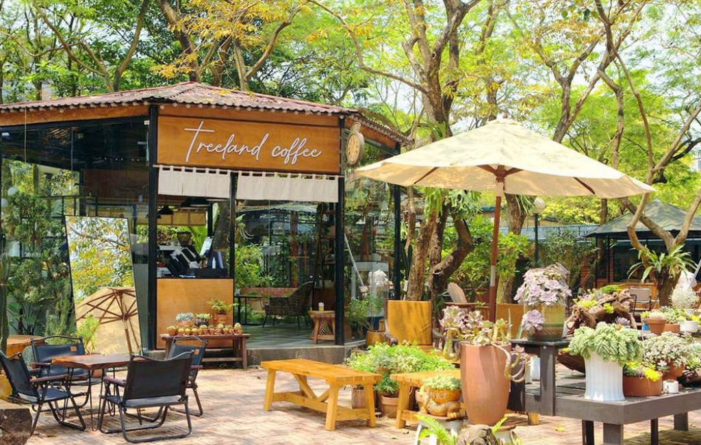 Mẫu thiết kế quán cafe khung thép nhỏ dưới 50m2